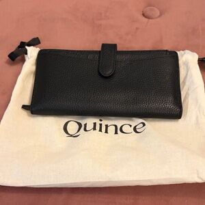 Quince Black Pebbled Leather Clutch
